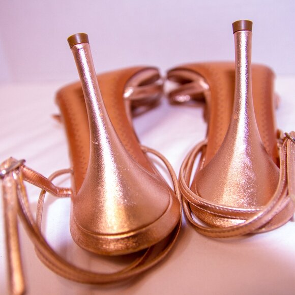 Fairycore fae cottagecore coquette soft girl feminine rose gold heels size 41 - Picture 7 of 12